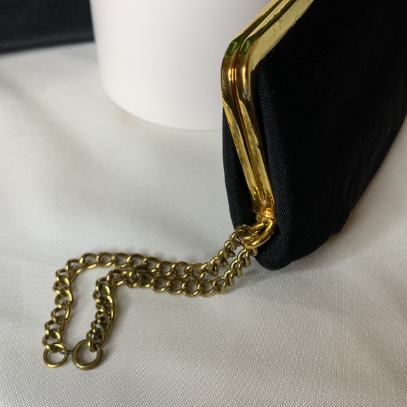 Vintage Stylemark by Mutterpearl small black fabric clutch / wristlet purse - Picture 3 of 12